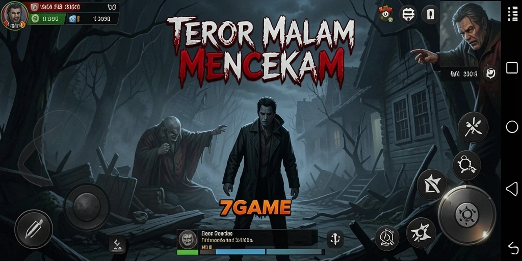 Screenshot menampilkan karakter dalam situasi mencekam di kegelapan.