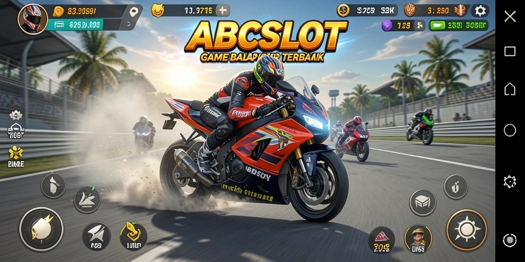 Screenshot gameplay balapan motor yang seru dan cepat.