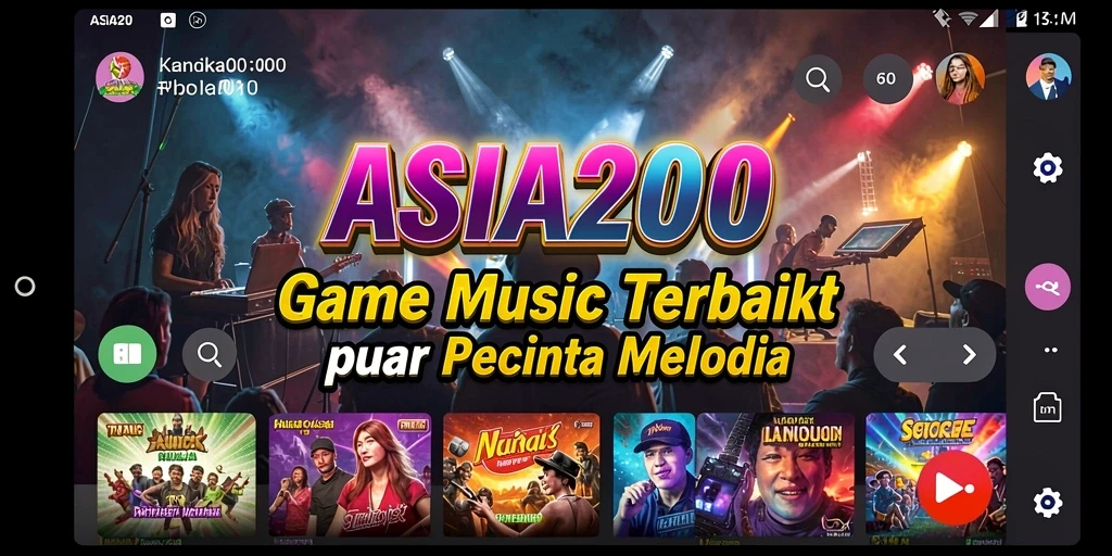 Tampilan gameplay ASIA200 yang menarik saat bermain musik.