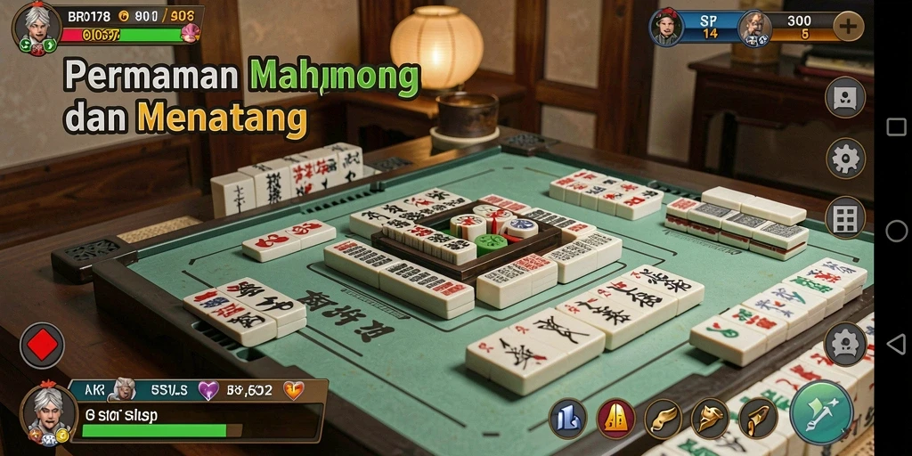 Tangkapan layar gameplay BRO178 yang menampilkan serunya permainan Mahjong.