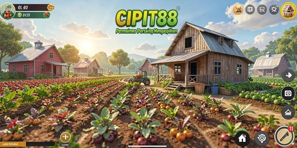 Screenshot gameplay <strong>CIPIT88</strong> memperlihatkan aksi pertanian yang menyenangkan.