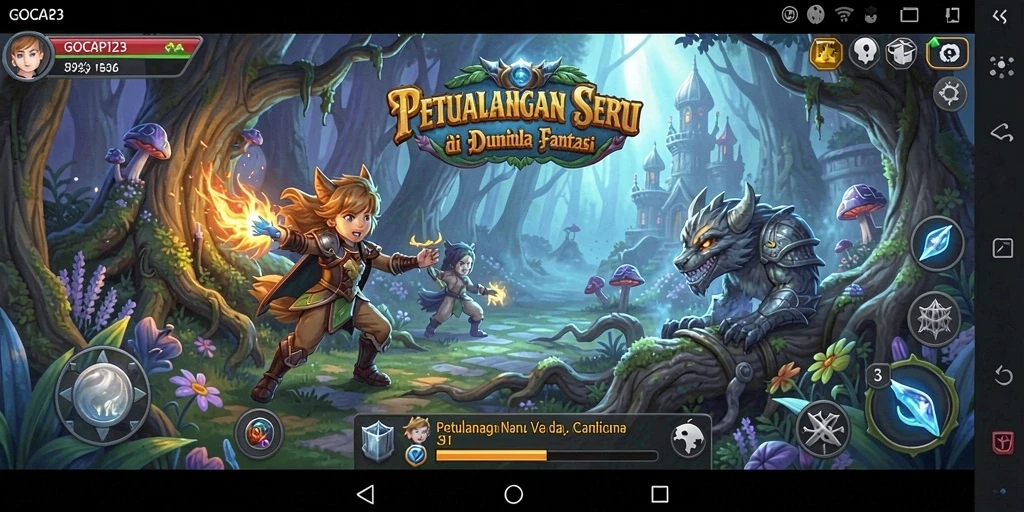 Tampilan aksi seru dalam gameplay GOCAP123 di dunia petualangan.