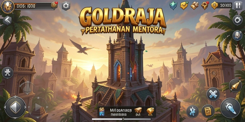 Tampilan gameplay GOLDRAJA yang seru dan menegangkan dalam Tower Defense.