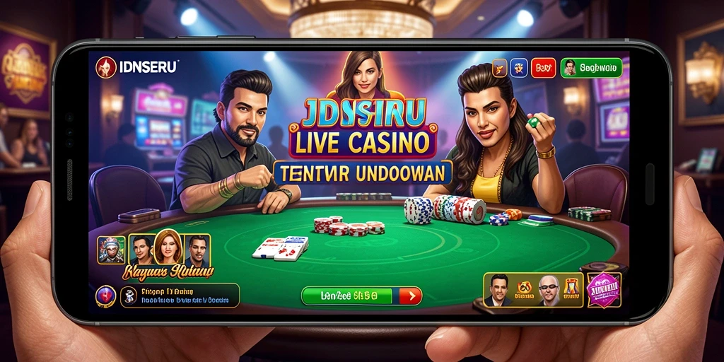 Screenshot gameplay IDNSERU menunjukkan suasana Live Casino yang mendebarkan.