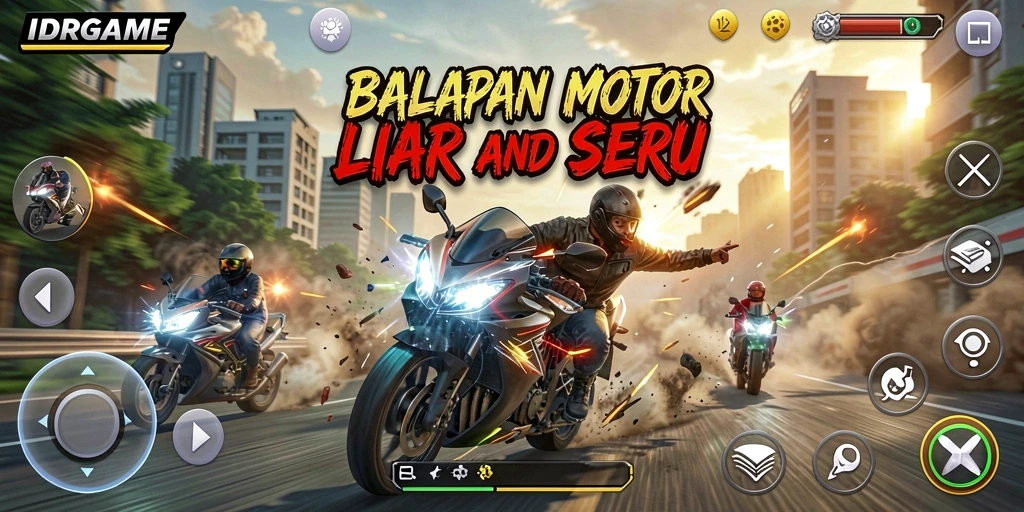 Tampilan menarik saat balapan motor di IDRGAME.