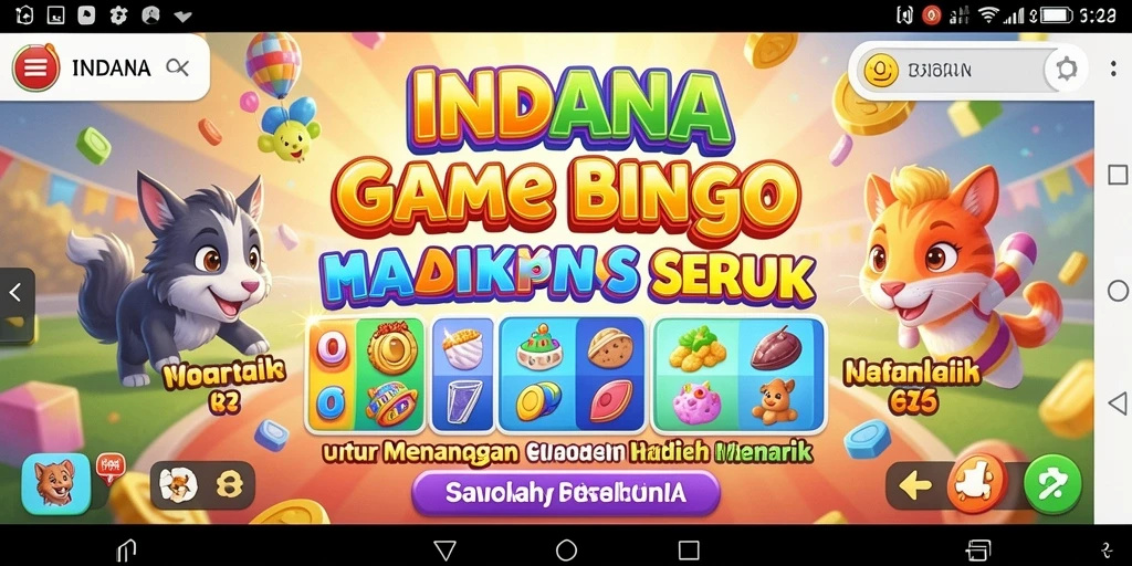 Tampilan gameplay INDAAA yang menarik dan penuh keseruan Bingo.