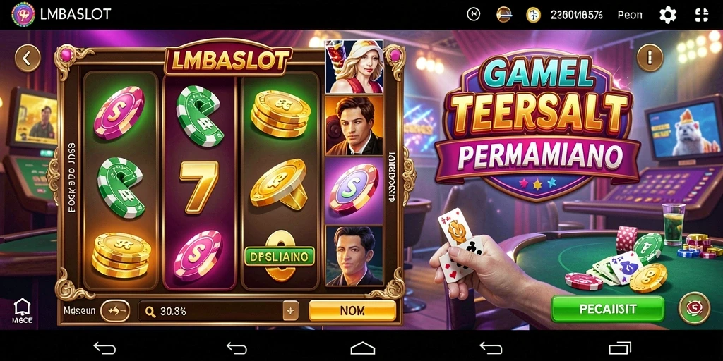 Tampilan gameplay LMBASLOT yang menarik dan penuh warna.