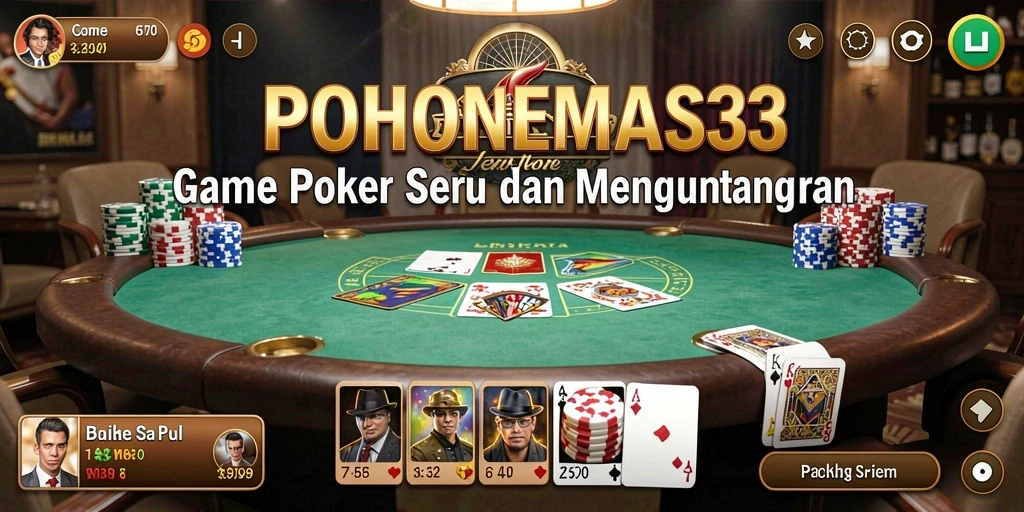 Tangkapan layar utama POHONEMAS33 menampilkan aksi seru permainan Poker.