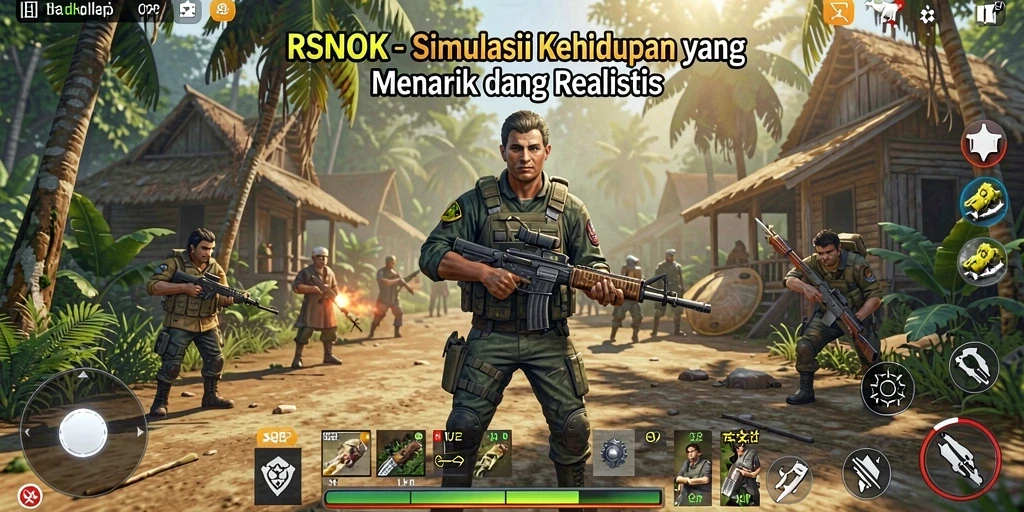 Tampilan gameplay RSNOK yang menakjubkan dan mendetail dalam simulasi kehidupan.