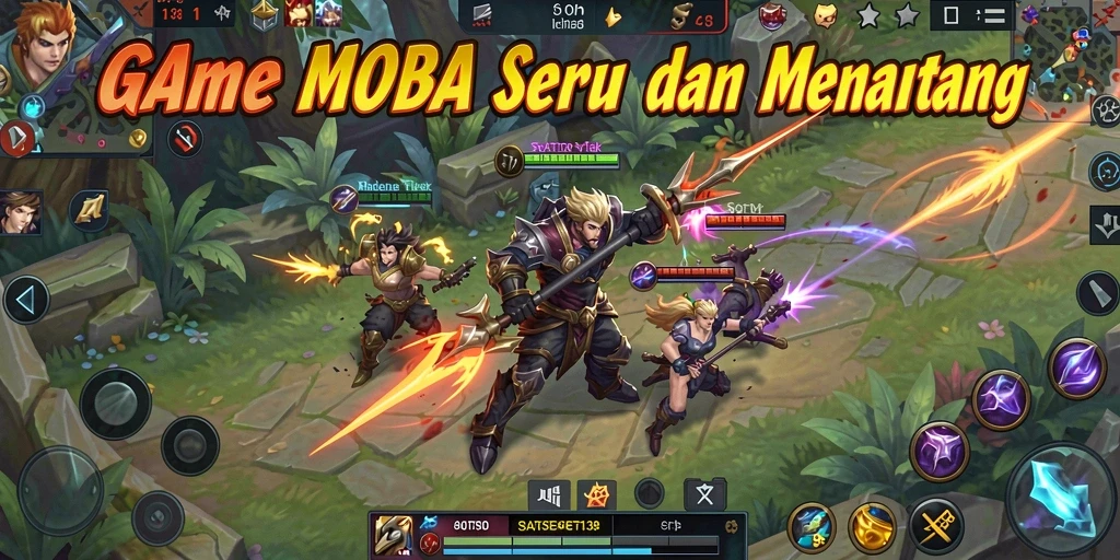 Gameplay seru SATSET138 dengan aksi pertempuran MOBA.