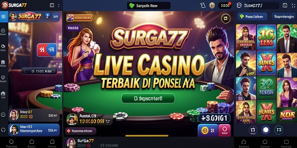 Tampilan gameplay Live Casino yang menarik dan interaktif di SURGA77.