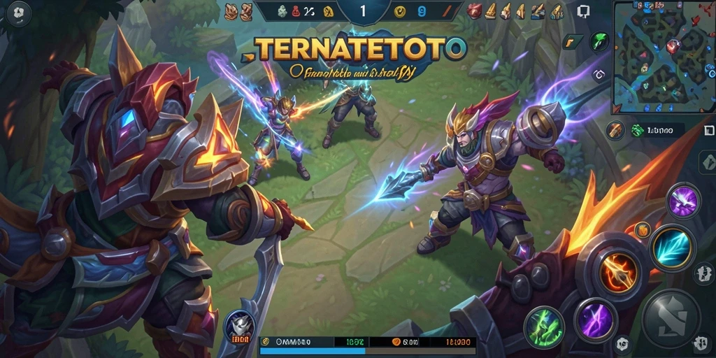 Tampilan gameplay seru TERNATETOTO yang menampilkan aksi hero dalam pertarungan MOBA.