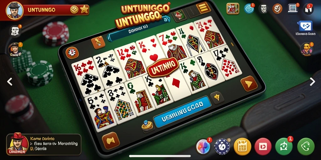 Tampilan gameplay Domino yang seru dan menarik di UNTUNGGO.