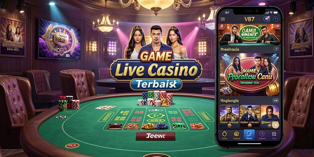 Tampilan menarik dari gameplay V87 dalam kategori Live Casino.